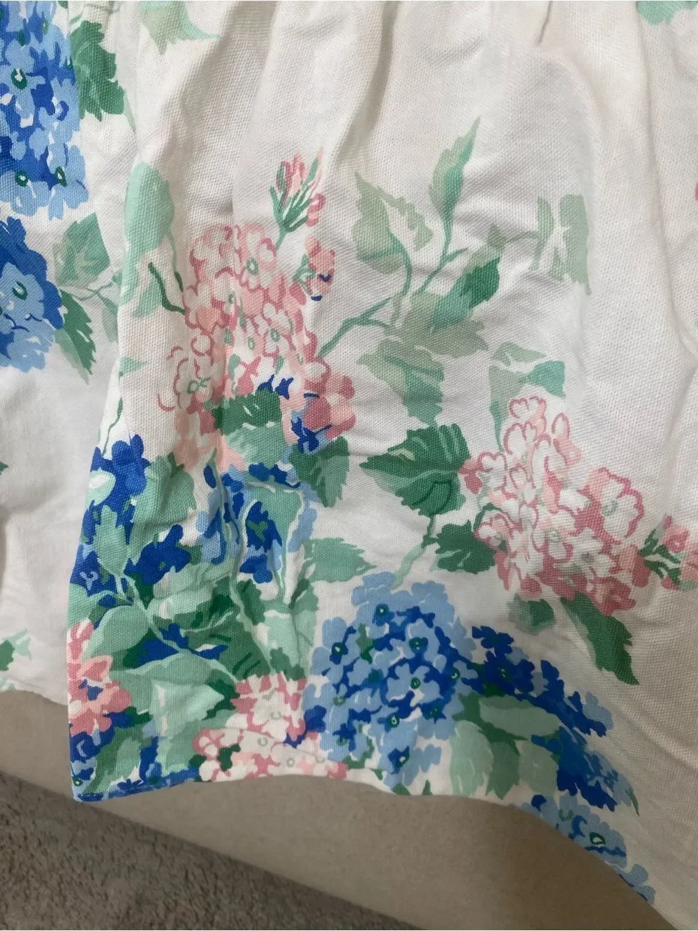 Ralph Lauren Vintage floral Bed skirt with Blue & Pink Floral Ruffle